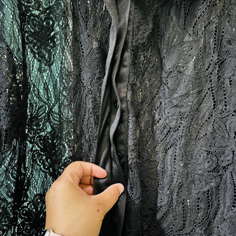 Black sheer net shirt top !! - Picture 8 of 9
